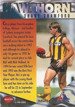 1996 Select AFL Centenary Series #64 Shane Crawford Back